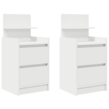 Nachtkastjes met 2 lades 2 st 38x34x80 cm wit