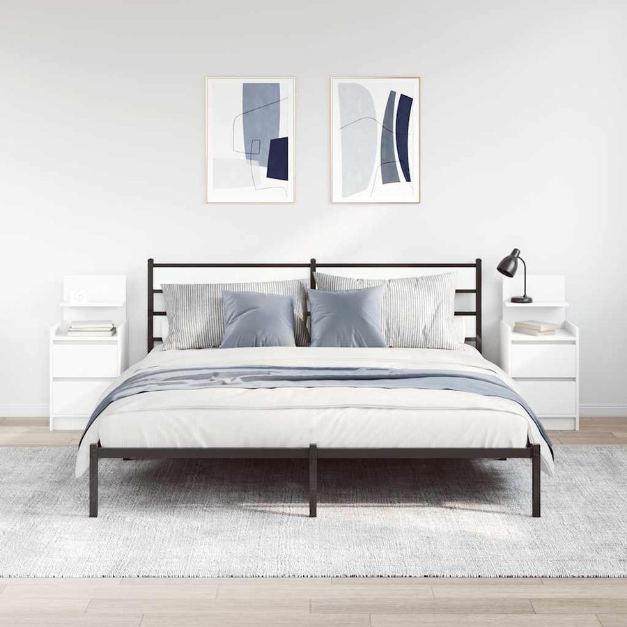 Nachtkastjes met 2 lades 2 st 38x34x80 cm wit