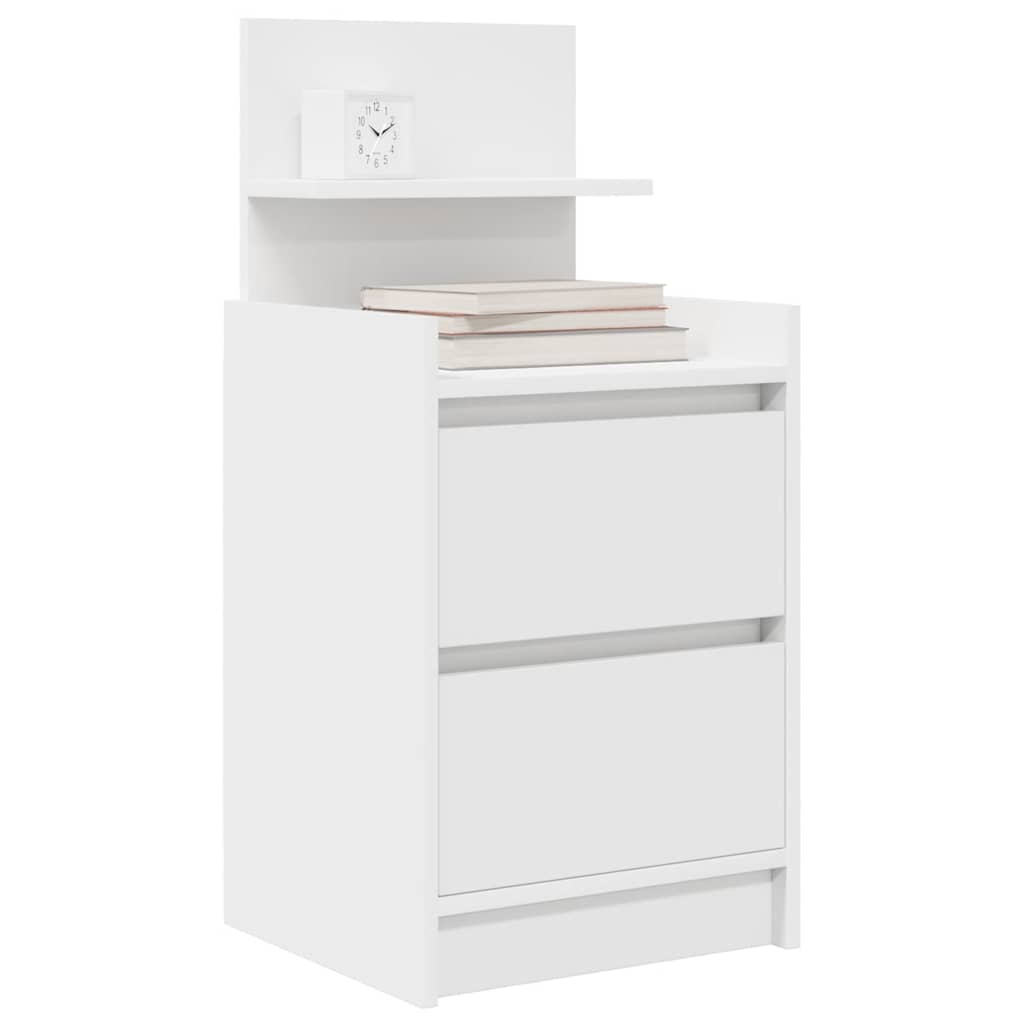 Nachtkastjes met 2 lades 2 st 38x34x80 cm wit
