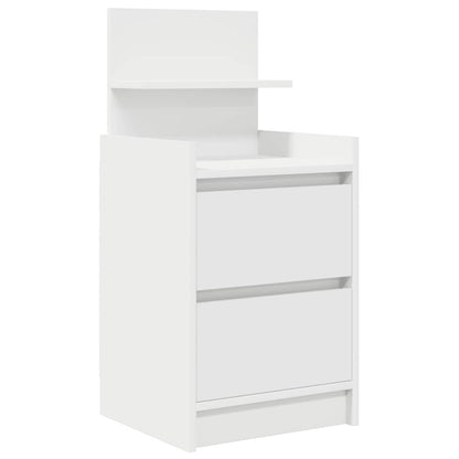 Nachtkastjes met 2 lades 2 st 38x34x80 cm wit