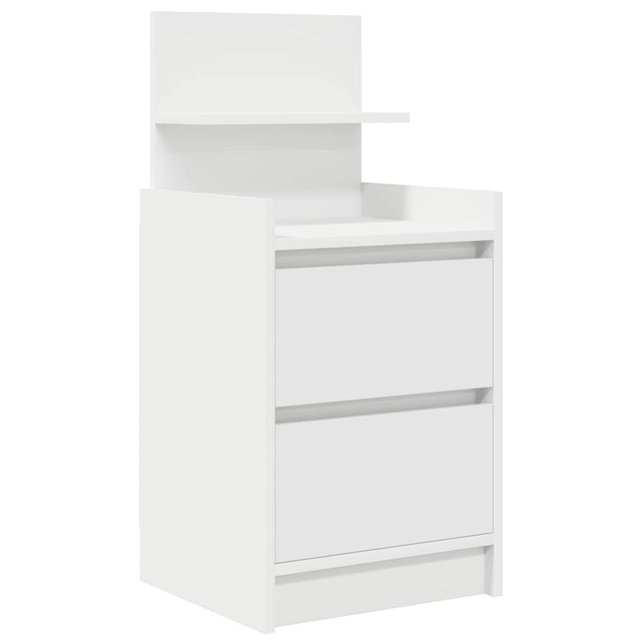 Nachtkastjes met 2 lades 2 st 38x34x80 cm wit