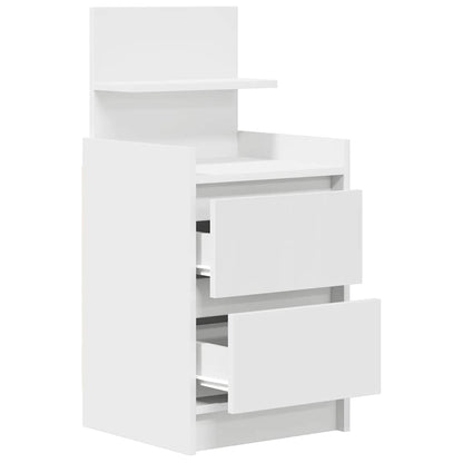 Nachtkastjes met 2 lades 2 st 38x34x80 cm wit