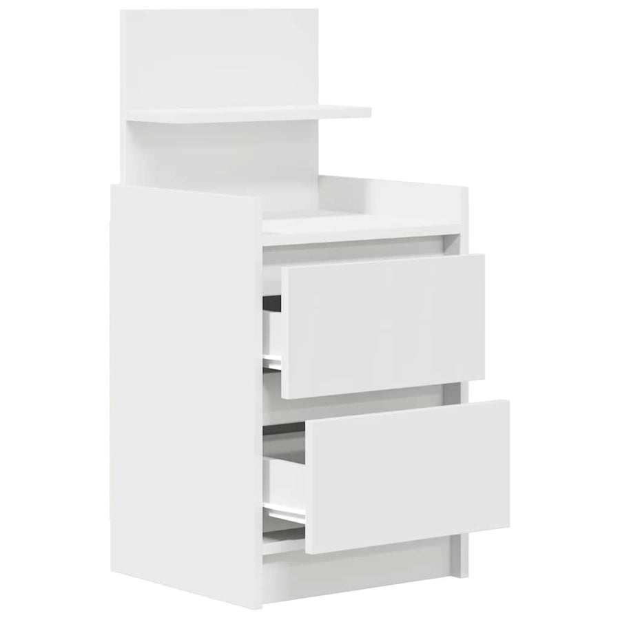 Nachtkastjes met 2 lades 2 st 38x34x80 cm wit