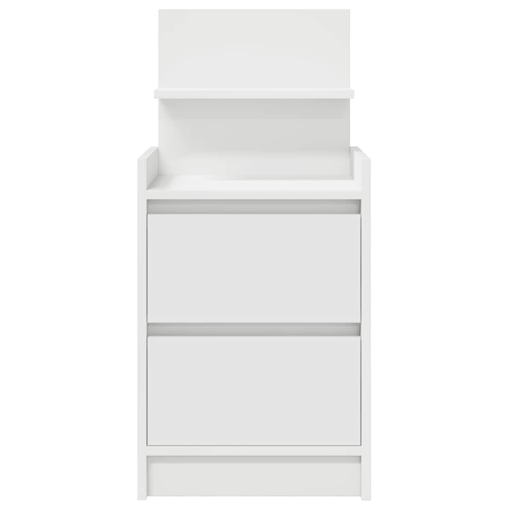 Nachtkastjes met 2 lades 2 st 38x34x80 cm wit