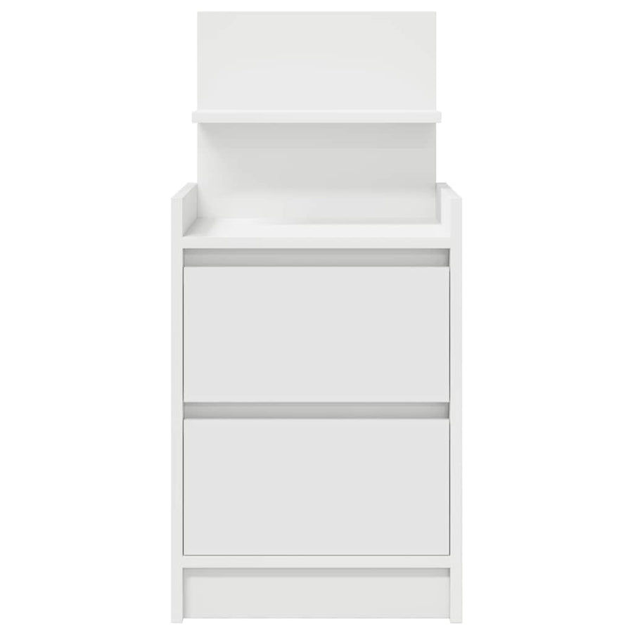 Nachtkastjes met 2 lades 2 st 38x34x80 cm wit