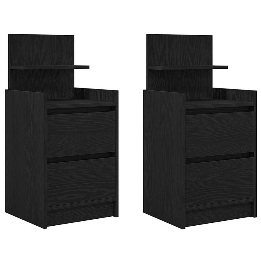 Nachtkastjes met 2 lades 2 st 38x34x80 cm zwart