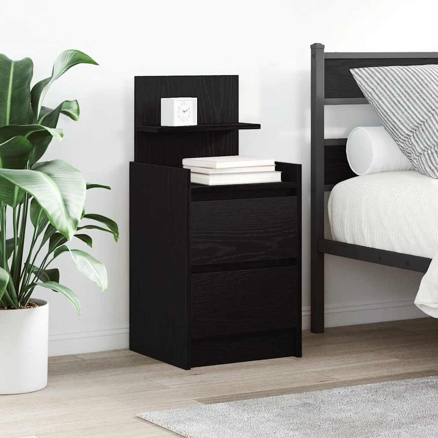 Nachtkastjes met 2 lades 2 st 38x34x80 cm zwart