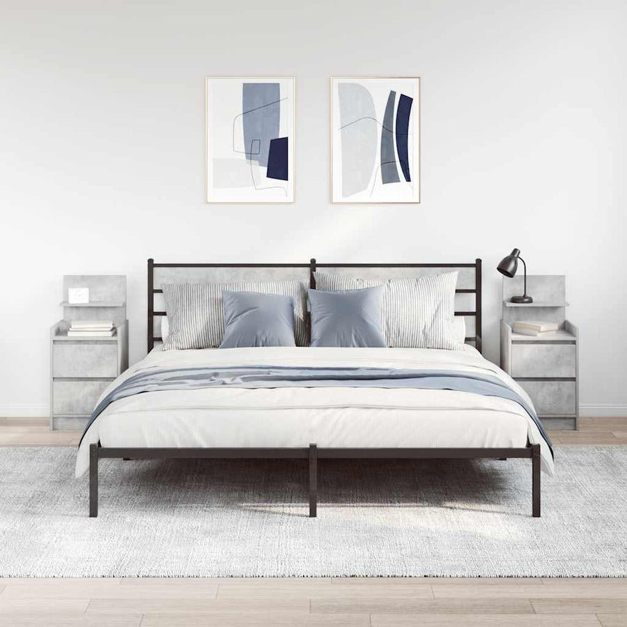 Nachtkastjes met 2 lades 2 st 38x34x80 cm betongrijs