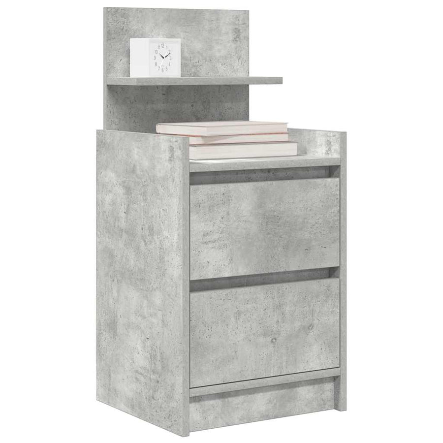 Nachtkastjes met 2 lades 2 st 38x34x80 cm betongrijs