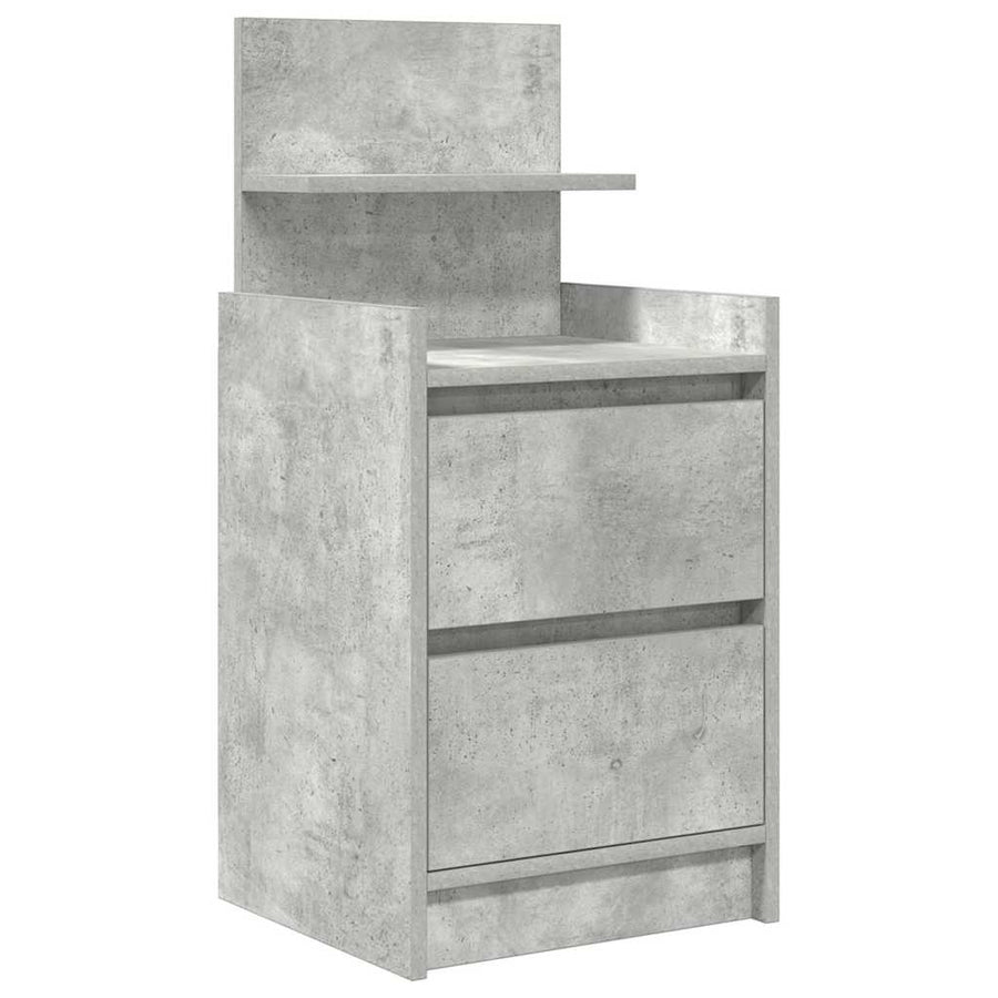 Nachtkastjes met 2 lades 2 st 38x34x80 cm betongrijs