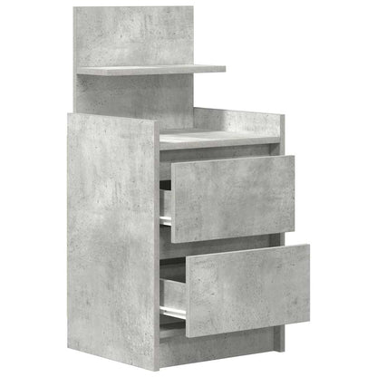 Nachtkastjes met 2 lades 2 st 38x34x80 cm betongrijs