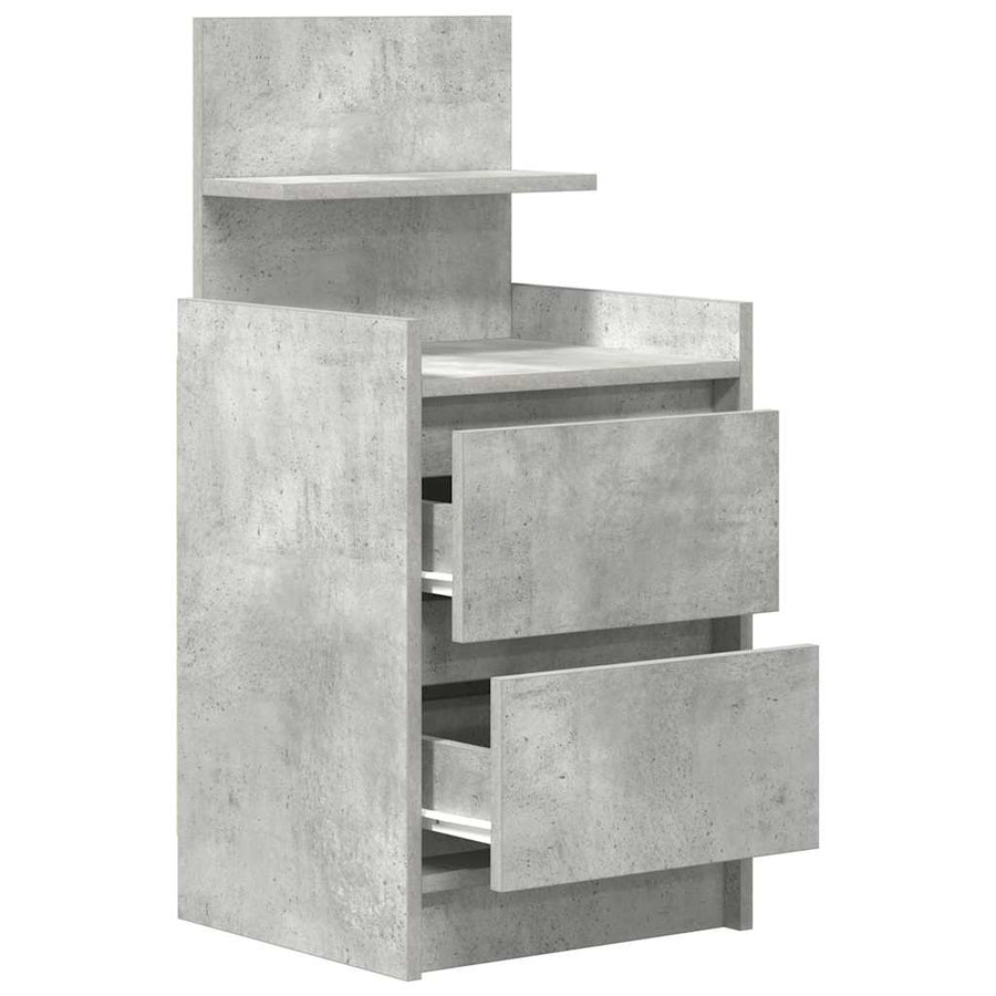Nachtkastjes met 2 lades 2 st 38x34x80 cm betongrijs