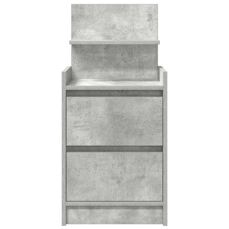 Nachtkastjes met 2 lades 2 st 38x34x80 cm betongrijs