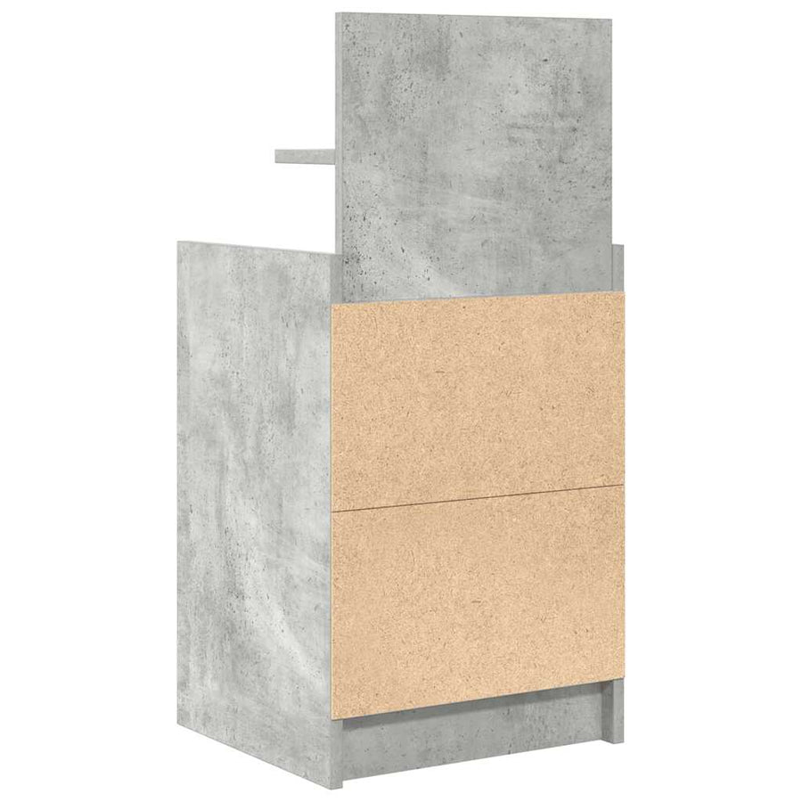 Nachtkastjes met 2 lades 2 st 38x34x80 cm betongrijs
