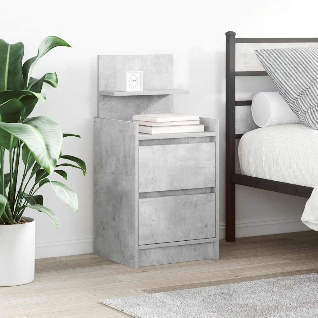 Nachtkastjes met 2 lades 2 st 38x34x80 cm betongrijs
