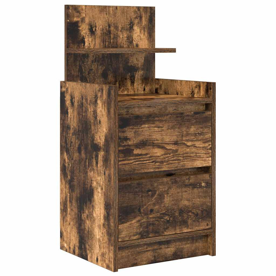 Nachtkastje met 2 lades 38x34x80 cm gerookt eikenkleurig