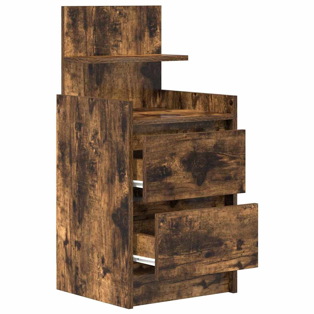 Nachtkastjes met 2 lades 2 st 38x34x80 cm gerookt eikenkleurig