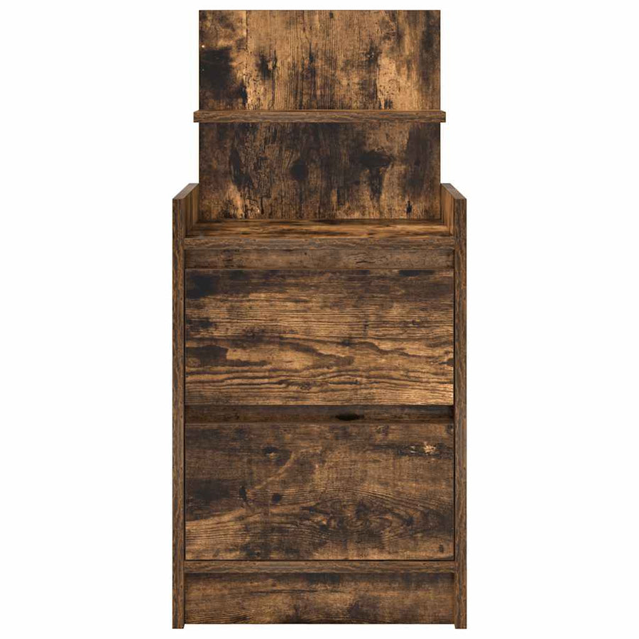 Nachtkastjes met 2 lades 2 st 38x34x80 cm gerookt eikenkleurig