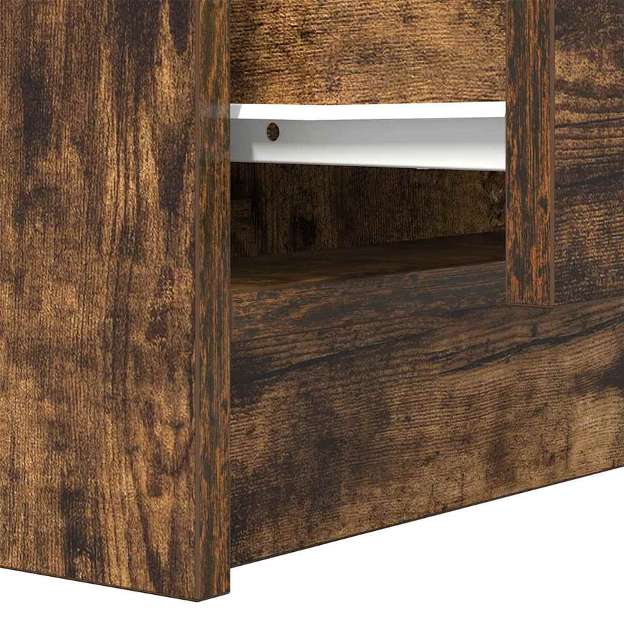 Nachtkastjes met 2 lades 2 st 38x34x80 cm gerookt eikenkleurig
