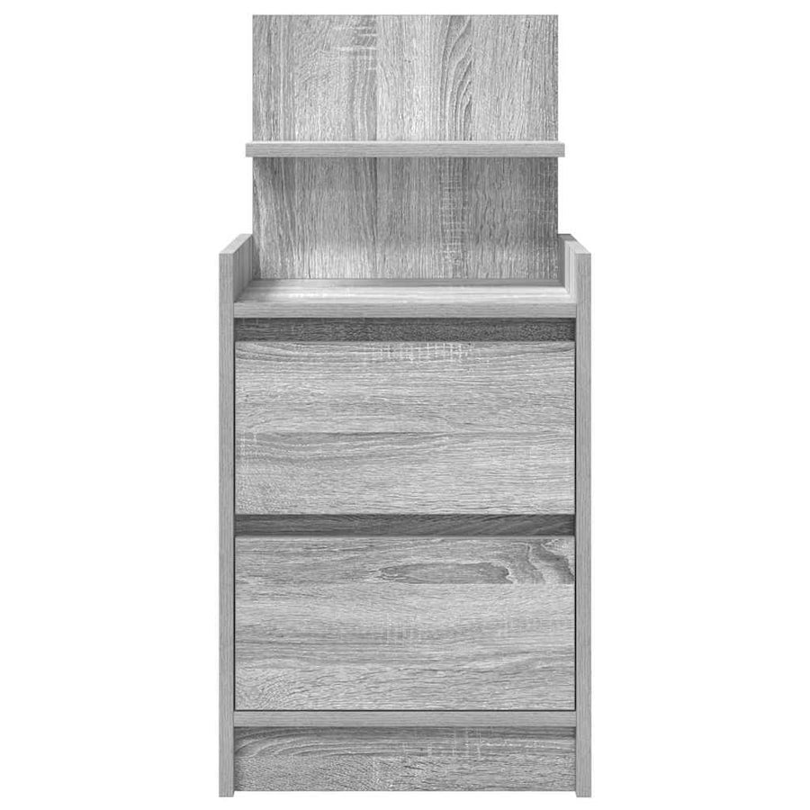 Nachtkastje met 2 lades 38x34x80 cm grijs sonoma eikenkleurig