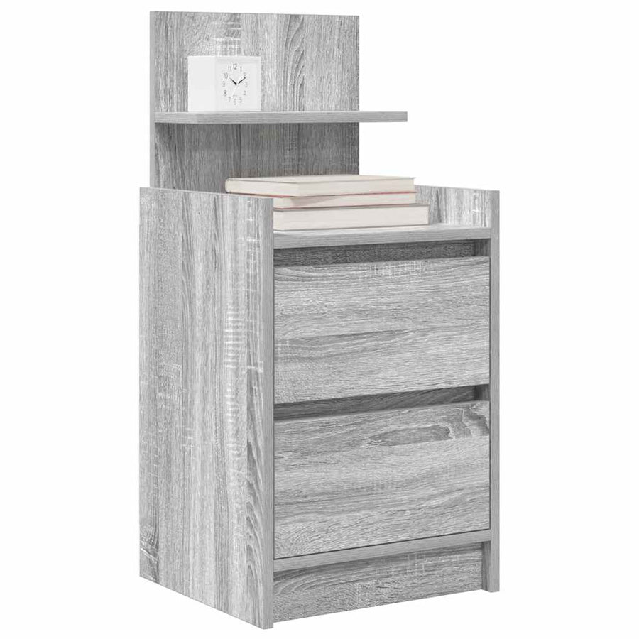 Nachtkastjes Met 2 Lades 2 St 38X34X80 Cm Grijs Sonoma