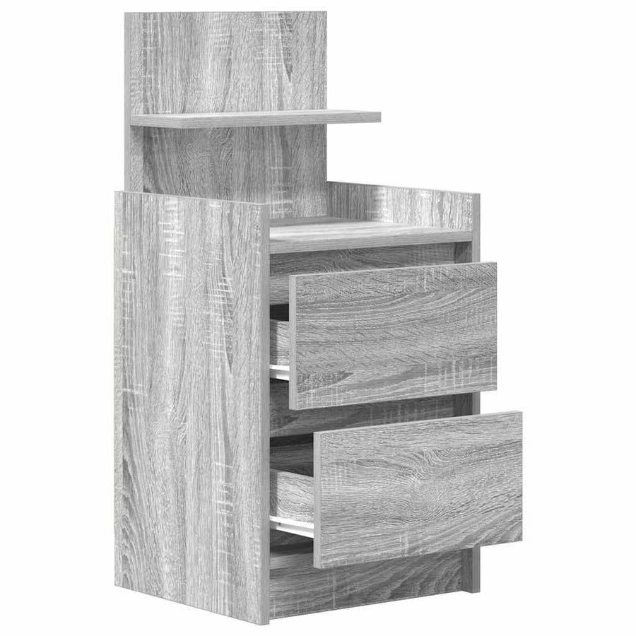 Nachtkastjes Met 2 Lades 2 St 38X34X80 Cm Grijs Sonoma