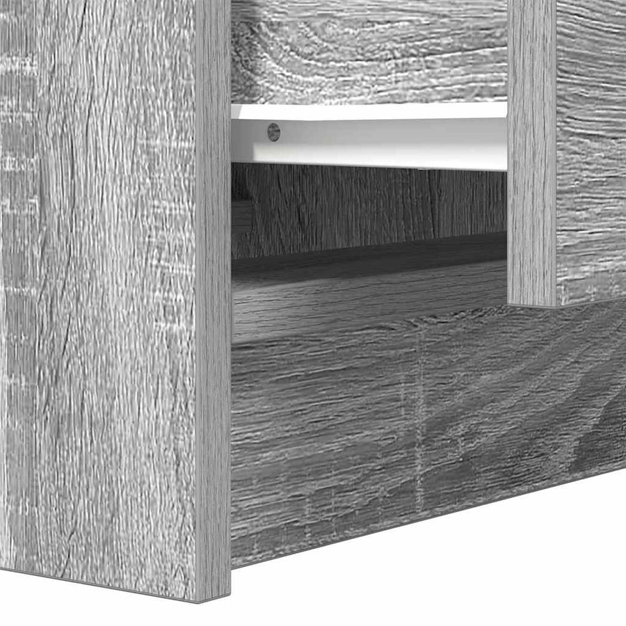 Nachtkastjes Met 2 Lades 2 St 38X34X80 Cm Grijs Sonoma
