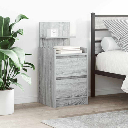 Nachtkastjes Met 2 Lades 2 St 38X34X80 Cm Grijs Sonoma