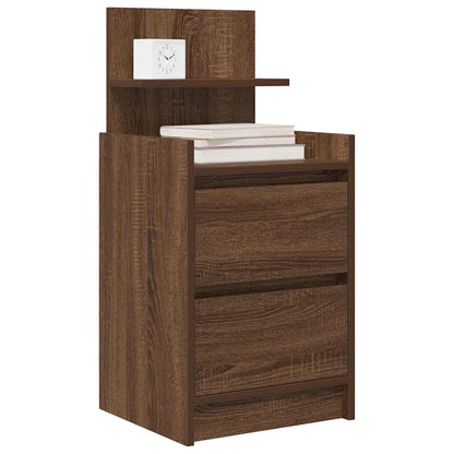 Nachtkastjes met 2 lades 2 st 38x34x80 cm bruin eikenkleurig