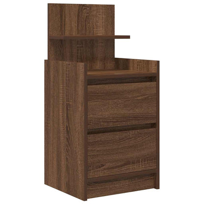 Nachtkastjes met 2 lades 2 st 38x34x80 cm bruin eikenkleurig