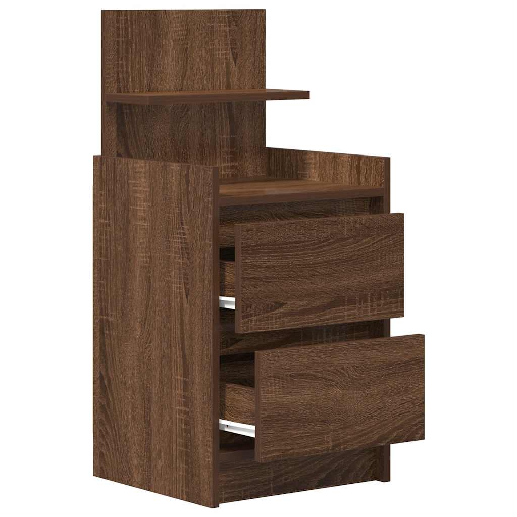Nachtkastjes met 2 lades 2 st 38x34x80 cm bruin eikenkleurig