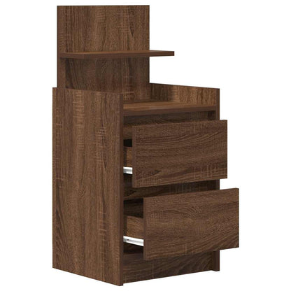 Nachtkastjes met 2 lades 2 st 38x34x80 cm bruin eikenkleurig