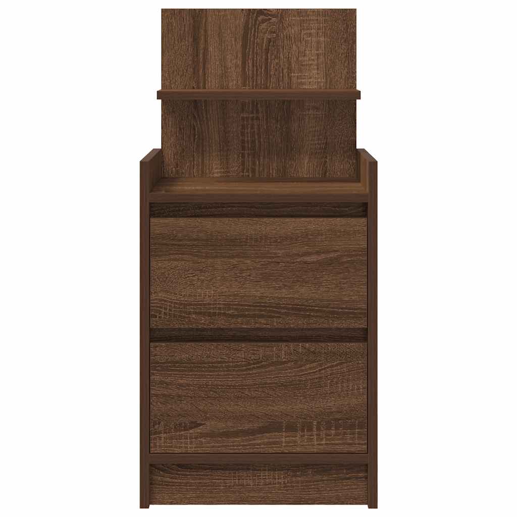 Nachtkastjes met 2 lades 2 st 38x34x80 cm bruin eikenkleurig