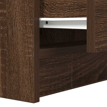 Nachtkastjes met 2 lades 2 st 38x34x80 cm bruin eikenkleurig