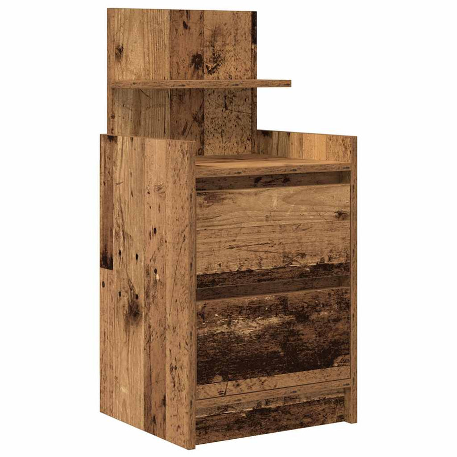Nachtkastje met 2 lades 38x34x80 cm oud houtkleurig