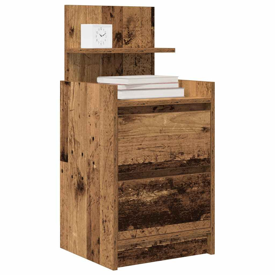 Nachtkastje met 2 lades 38x34x80 cm oud houtkleurig