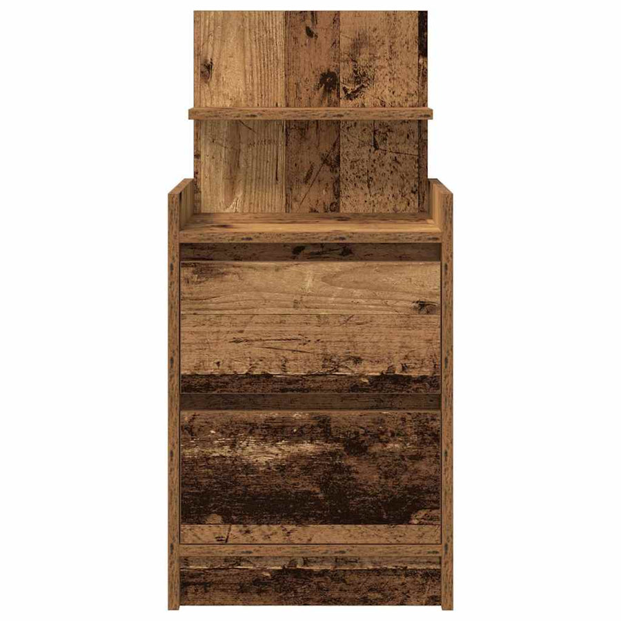 Nachtkastje met 2 lades 38x34x80 cm oud houtkleurig