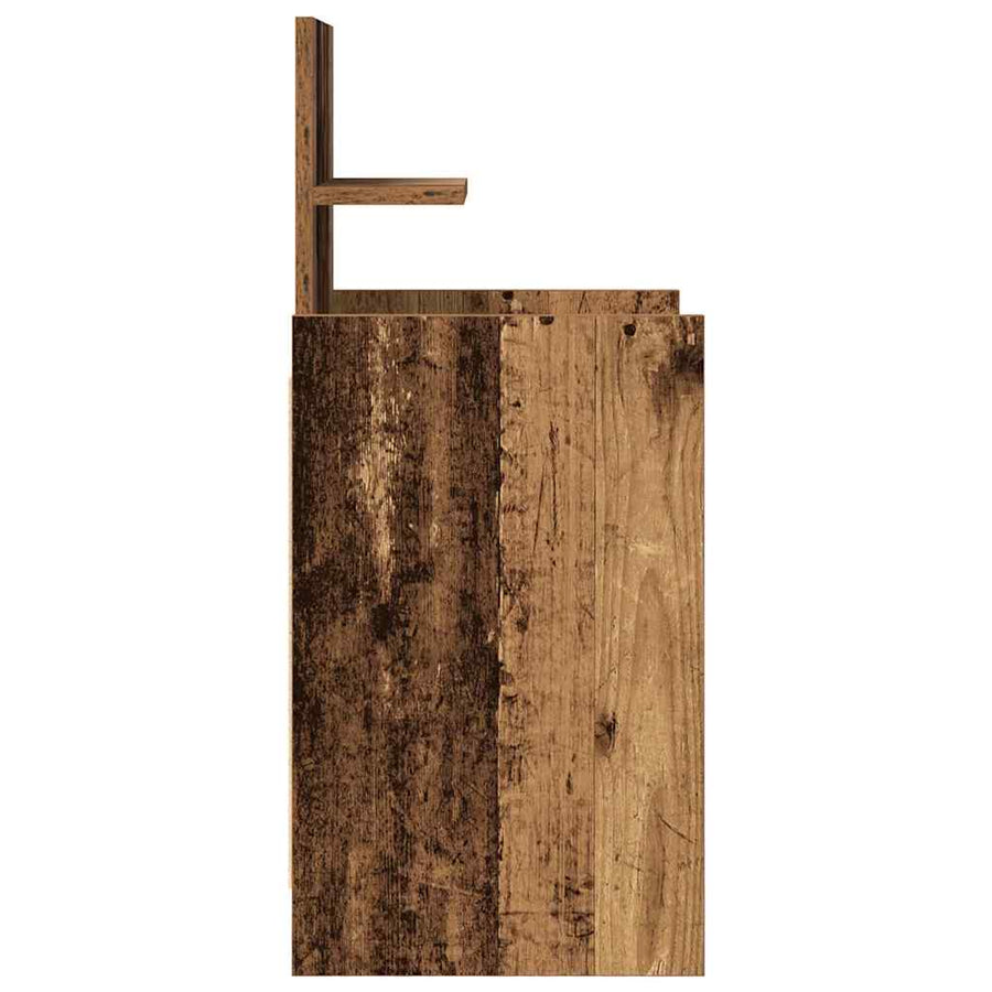 Nachtkastje met 2 lades 38x34x80 cm oud houtkleurig