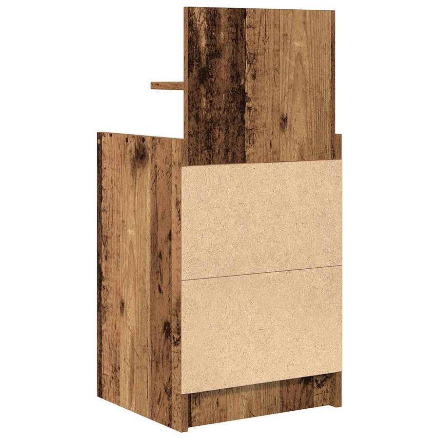 Nachtkastje met 2 lades 38x34x80 cm oud houtkleurig