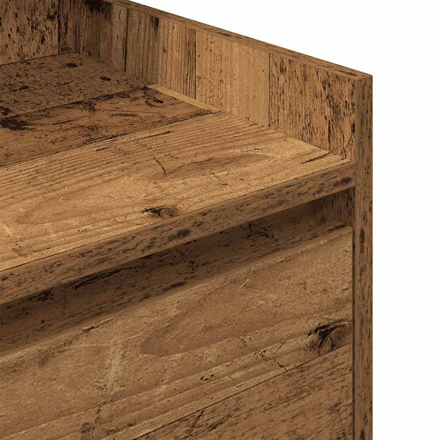 Nachtkastje met 2 lades 38x34x80 cm oud houtkleurig