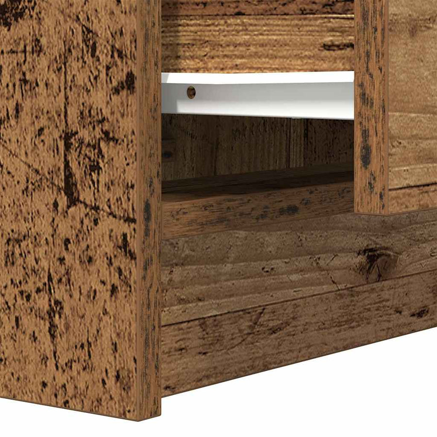 Nachtkastje met 2 lades 38x34x80 cm oud houtkleurig