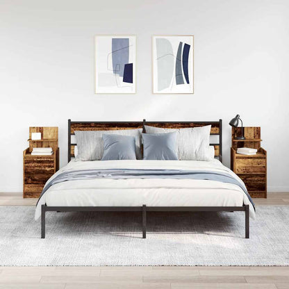 Nachtkastjes met 2 lades 2 st 38x34x80 cm oud hout