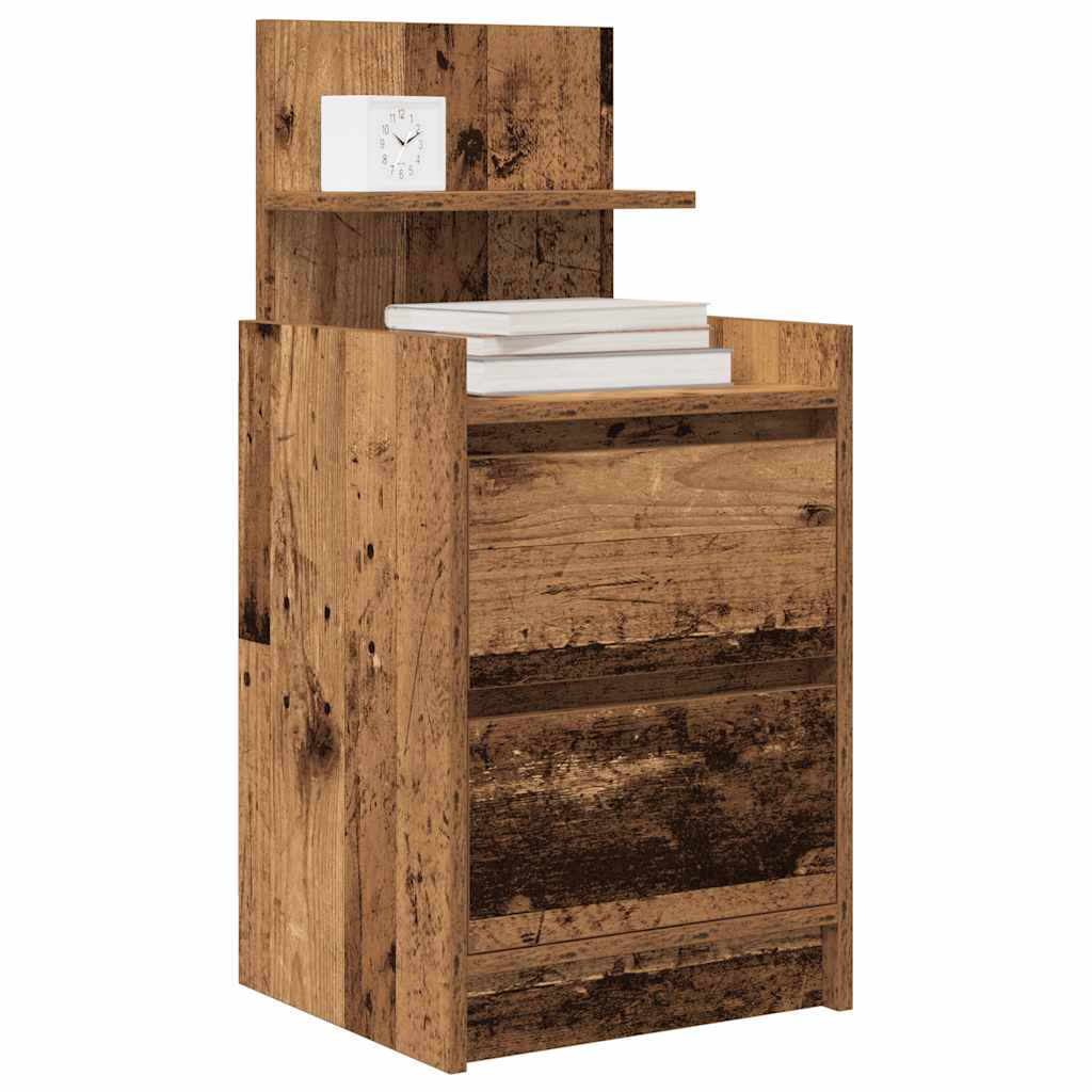Nachtkastjes met 2 lades 2 st 38x34x80 cm oud hout