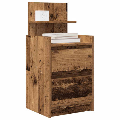 Nachtkastjes met 2 lades 2 st 38x34x80 cm oud hout