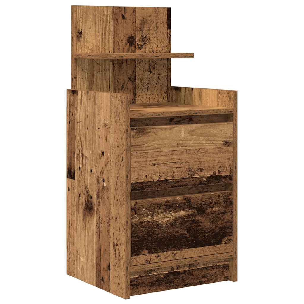 Nachtkastjes met 2 lades 2 st 38x34x80 cm oud hout