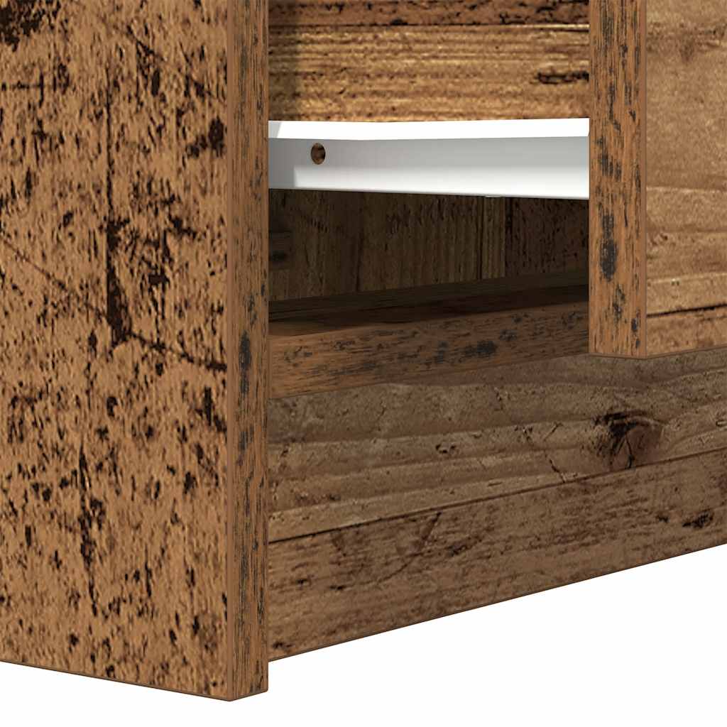 Nachtkastjes met 2 lades 2 st 38x34x80 cm oud hout