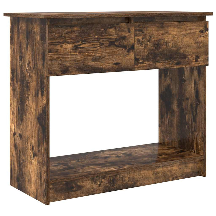 Wandtafel Met Lades Kleurig 85,5X38,5X74,5 Cm Gerookt eiken
