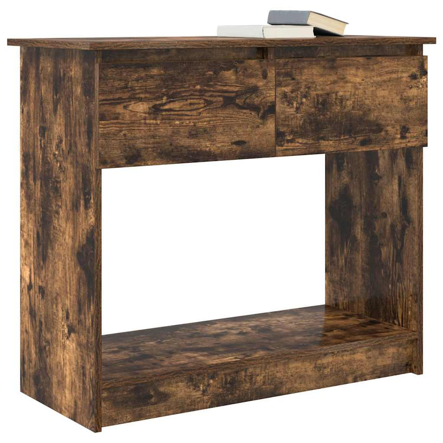 Wandtafel Met Lades Kleurig 85,5X38,5X74,5 Cm Gerookt eiken