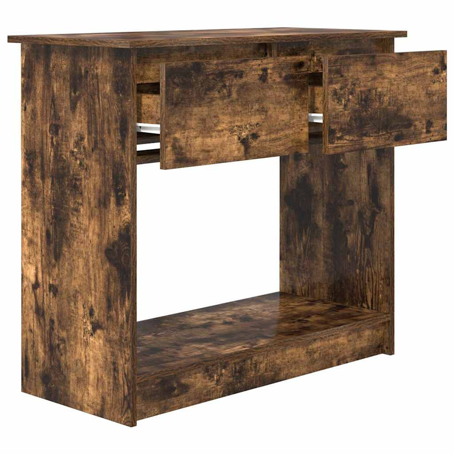Wandtafel Met Lades Kleurig 85,5X38,5X74,5 Cm Gerookt eiken