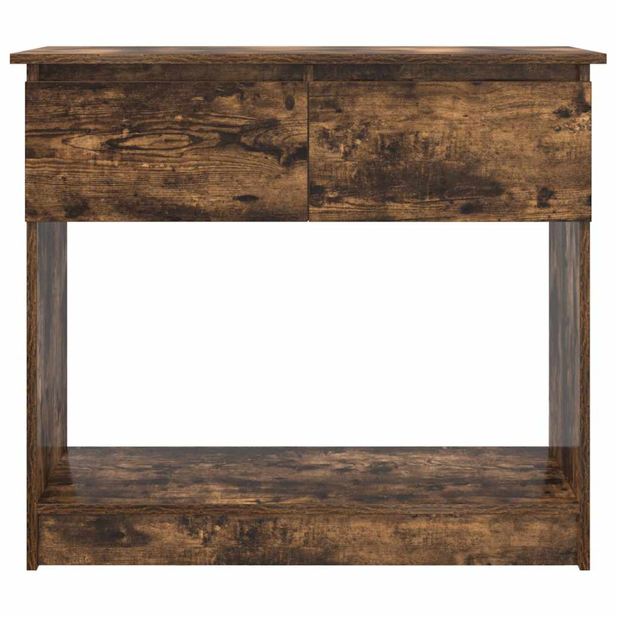 Wandtafel Met Lades Kleurig 85,5X38,5X74,5 Cm Gerookt eiken